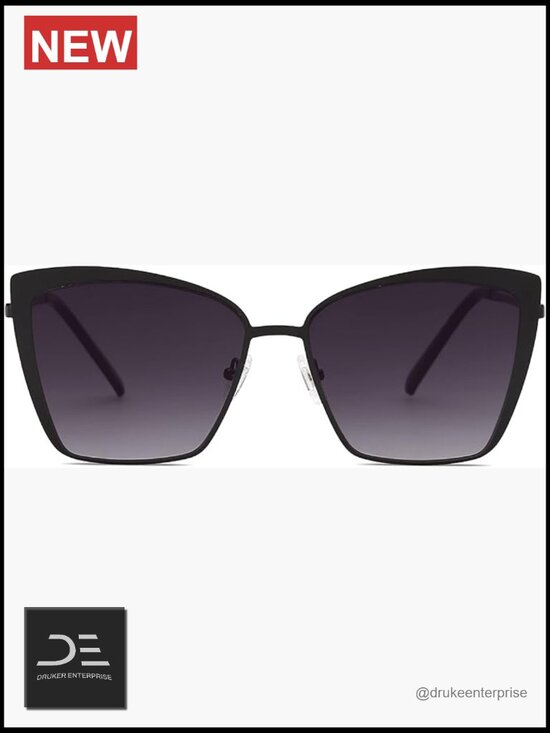 Cateye Sunglasses with Mirrored Lens Metal Frame UV400 Protection main image 4